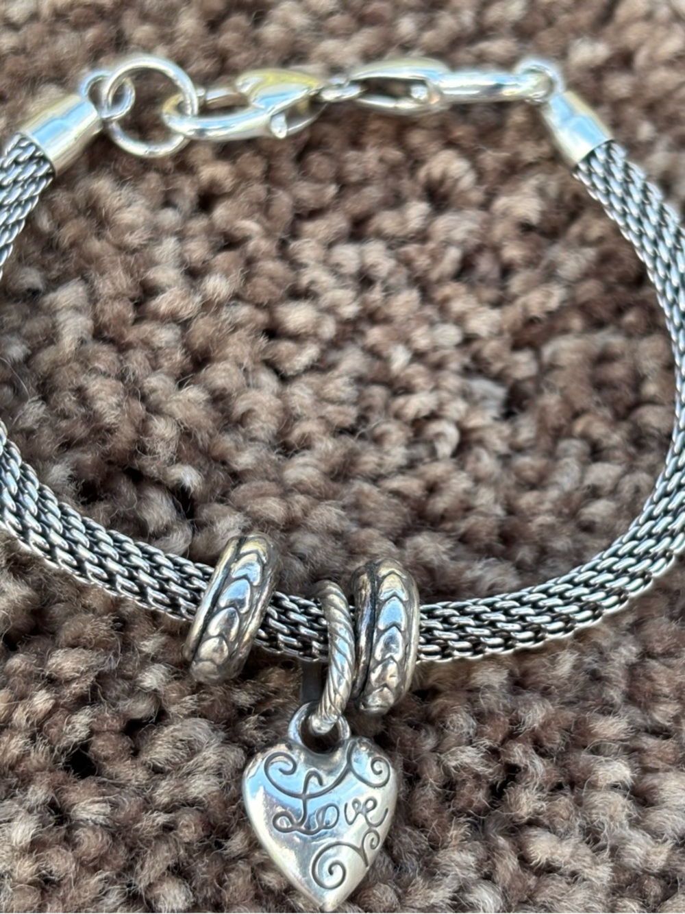 Brighton Silver Heart Charm Bracelet
